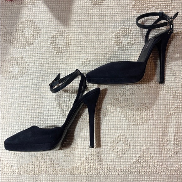 RALPH LAUREN Cecile Navy Kidsuede Heel - 7 - Picture 1 of 9